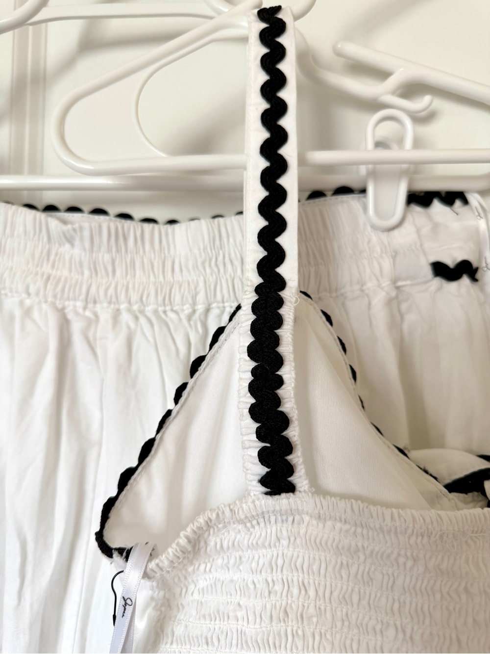 White Two-Piece Sleep Set with Black Trim - Picture 5 of 5